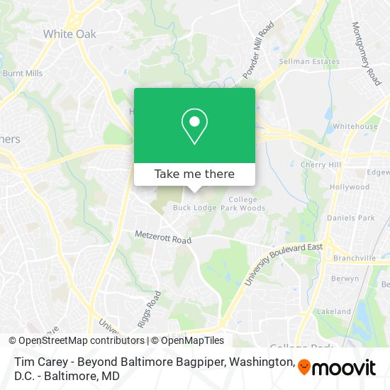 Mapa de Tim Carey - Beyond Baltimore Bagpiper