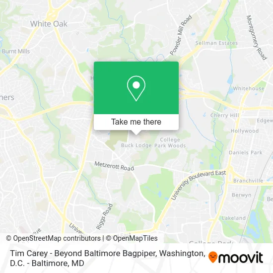 Tim Carey - Beyond Baltimore Bagpiper map