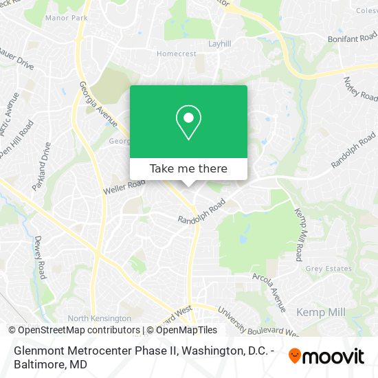 Glenmont Metrocenter Phase II map