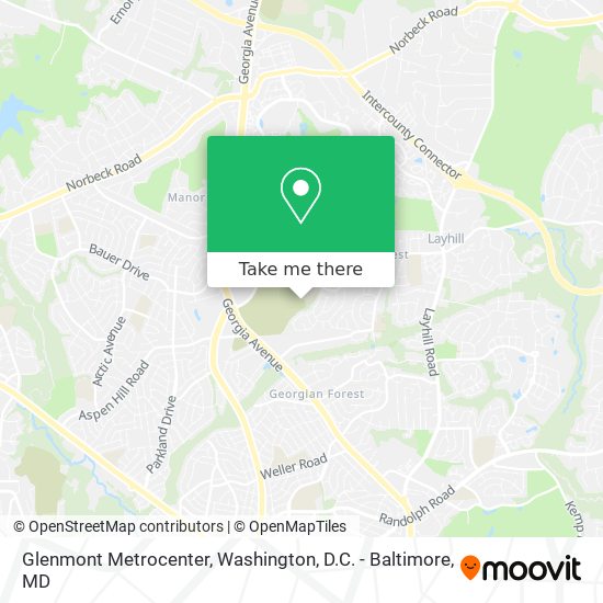 Glenmont Metrocenter map