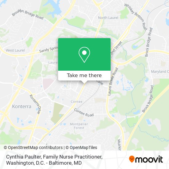 Mapa de Cynthia Paulter, Family Nurse Practitioner