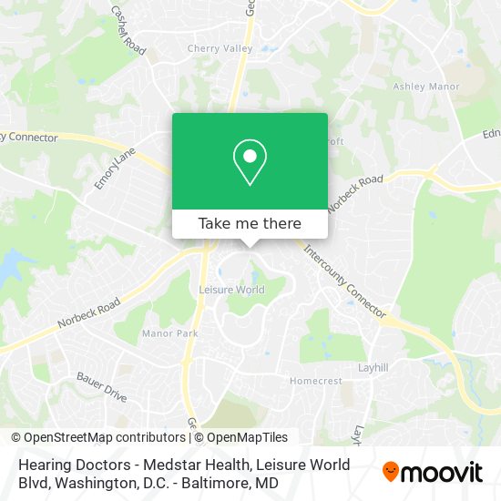 Hearing Doctors - Medstar Health, Leisure World Blvd map