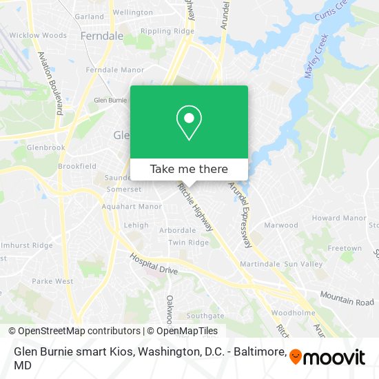 Mapa de Glen Burnie smart Kios