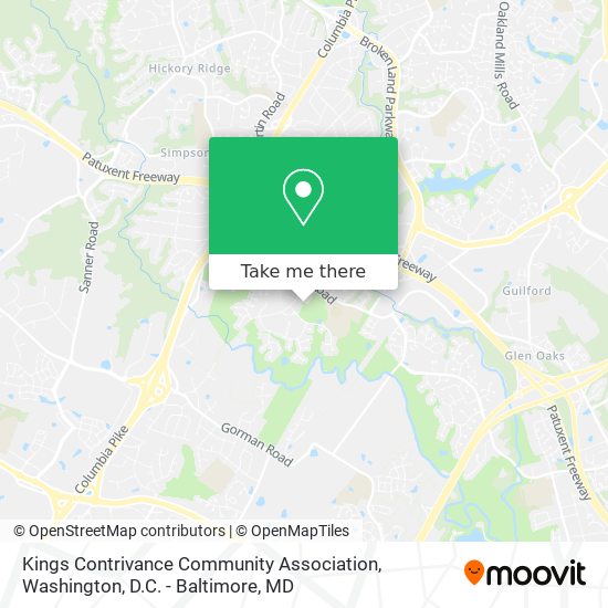 Kings Contrivance Community Association map