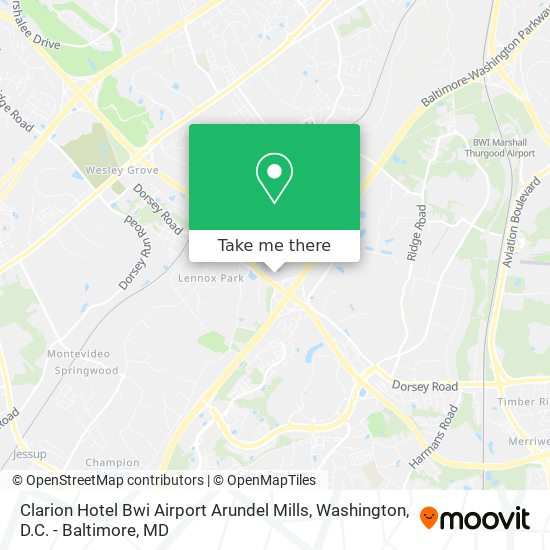 Clarion Hotel Bwi Airport Arundel Mills map