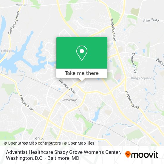 Adventist Healthcare Shady Grove Women's Center map