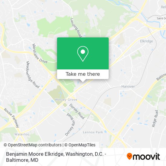 Benjamin Moore Elkridge map