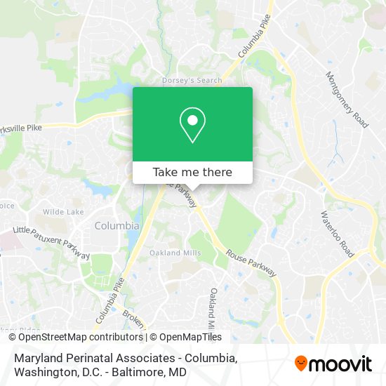 Mapa de Maryland Perinatal Associates - Columbia