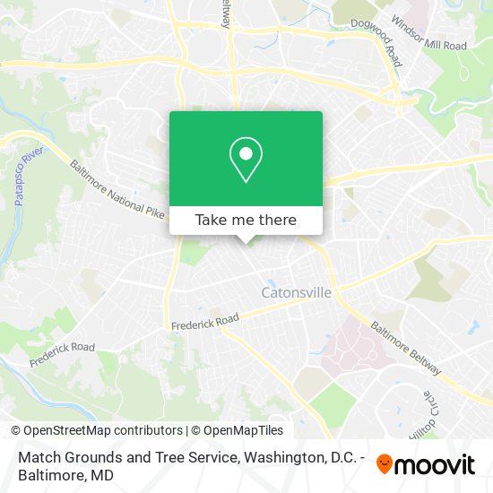 Match Grounds and Tree Service map