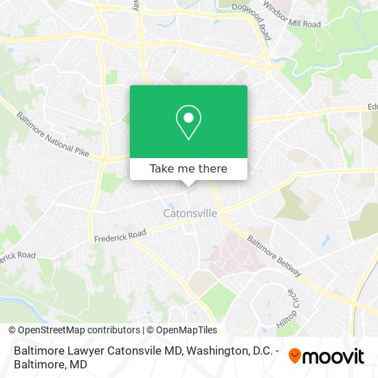 Mapa de Baltimore Lawyer Catonsvile MD