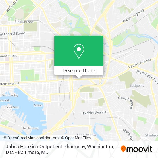 Mapa de Johns Hopkins Outpatient Pharmacy