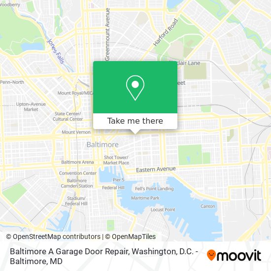 Baltimore A Garage Door Repair map