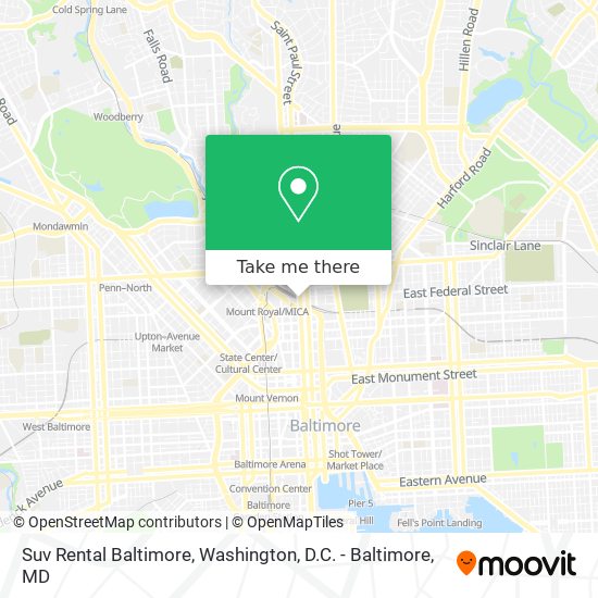 Mapa de Suv Rental Baltimore