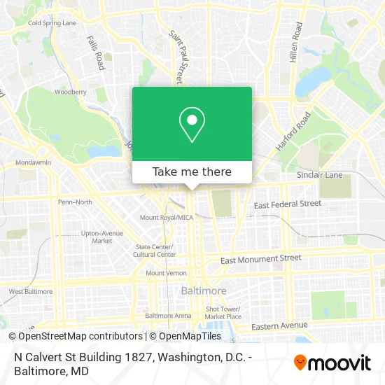 N Calvert St Building 1827 map