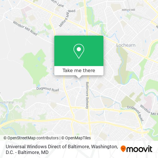 Mapa de Universal Windows Direct of Baltimore