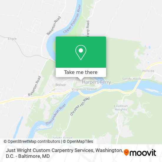 Mapa de Just Wright Custom Carpentry Services