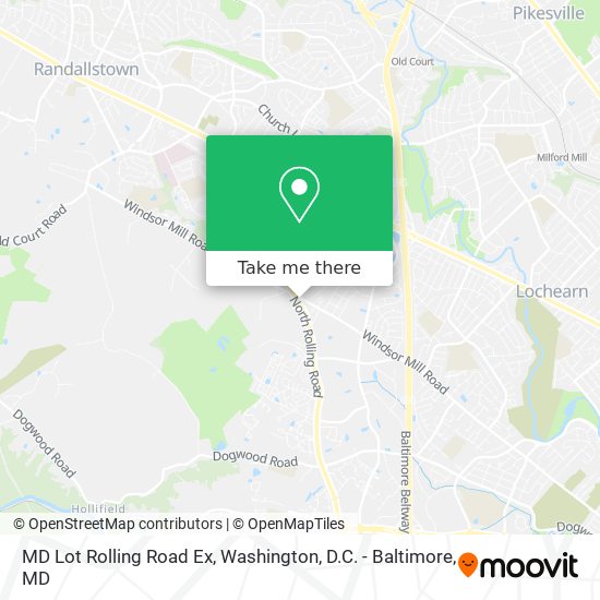 Mapa de MD Lot Rolling Road Ex