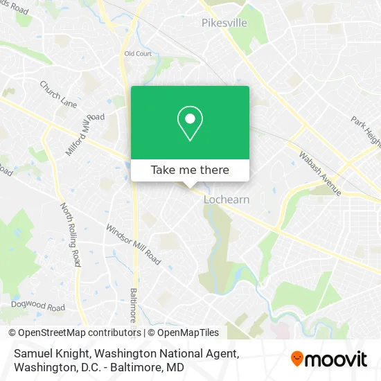 Samuel Knight, Washington National Agent map
