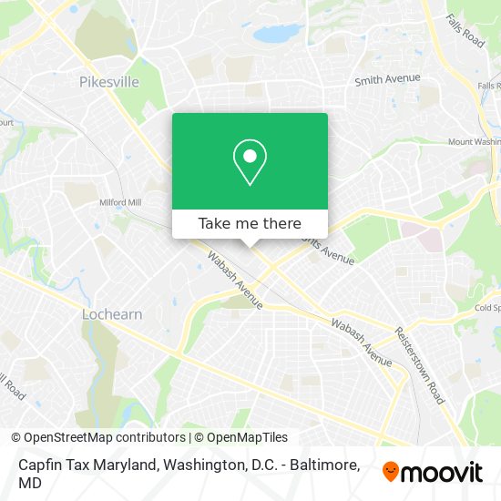 Mapa de Capfin Tax Maryland