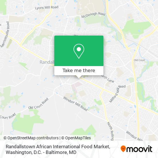 Mapa de Randallstown African International Food Market