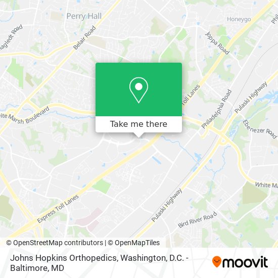 Johns Hopkins Orthopedics map