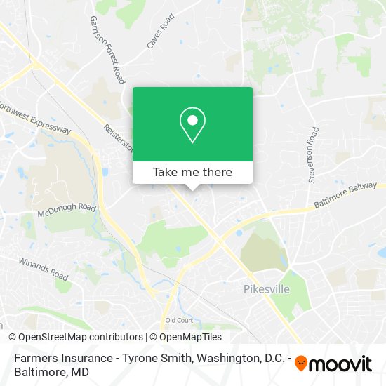 Farmers Insurance - Tyrone Smith map