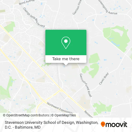 Stevenson University School of Design map