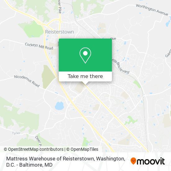 Mattress Warehouse of Reisterstown map