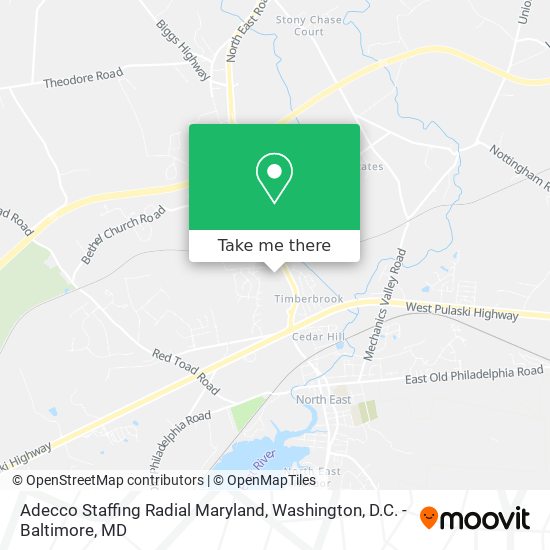 Mapa de Adecco Staffing Radial Maryland