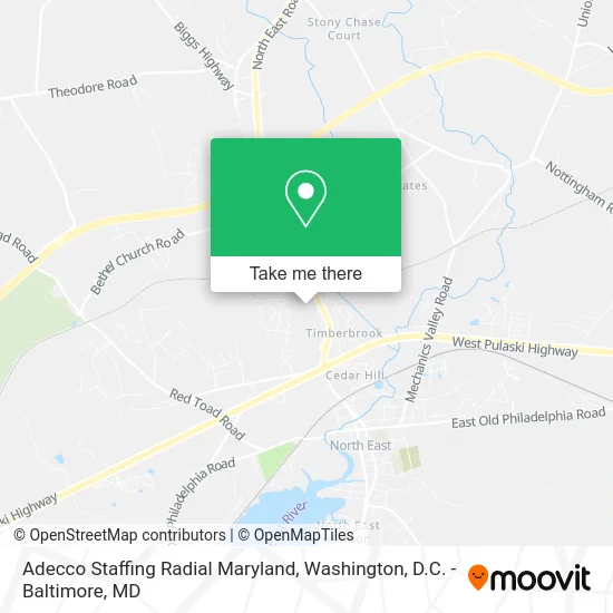 Adecco Staffing Radial Maryland map