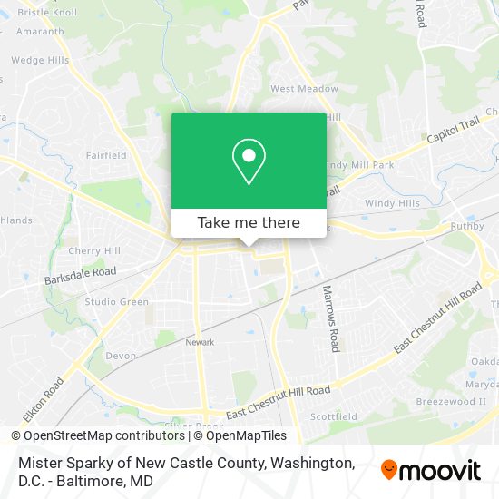 Mister Sparky of New Castle County map