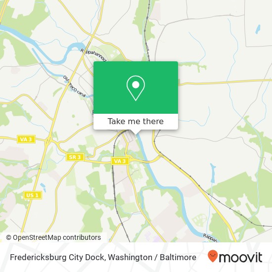 Mapa de Fredericksburg City Dock