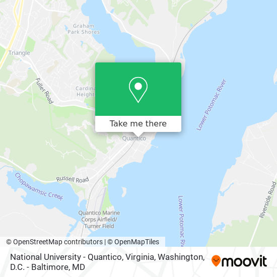 Mapa de National University - Quantico, Virginia