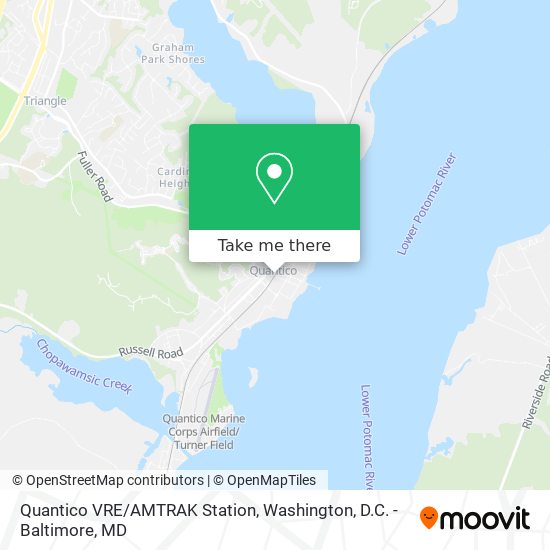 Quantico VRE/AMTRAK Station map