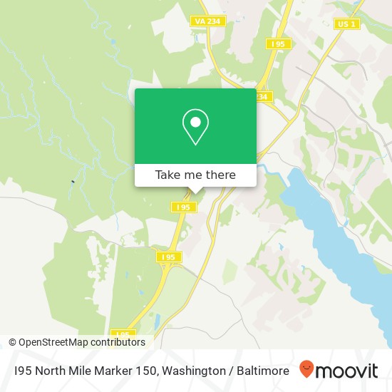 I95 North Mile Marker 150 map