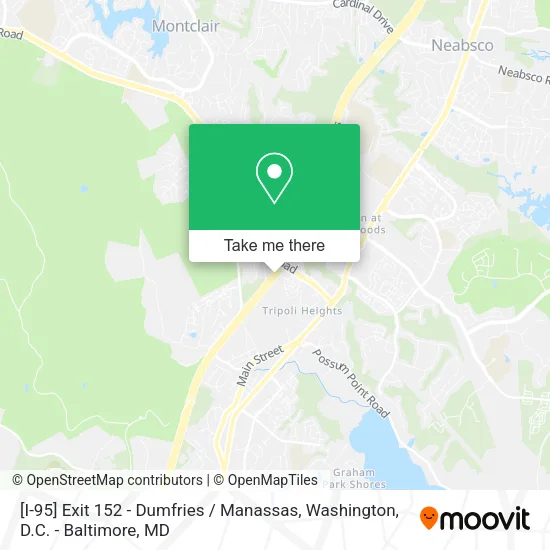 [I-95] Exit 152 - Dumfries / Manassas map