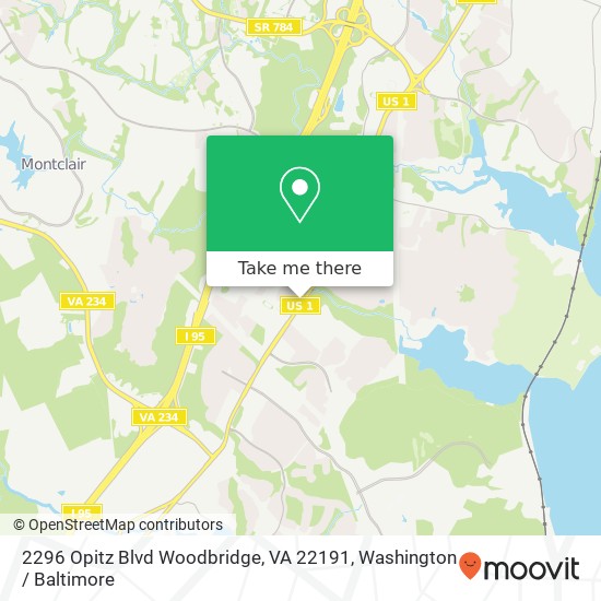 Mapa de 2296 Opitz Blvd Woodbridge, VA 22191