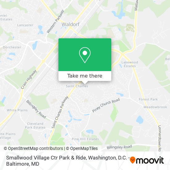 Mapa de Smallwood Village Ctr Park & Ride