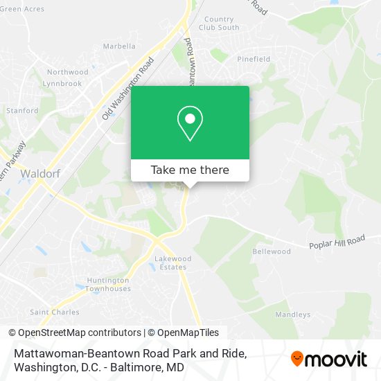 Mapa de Mattawoman-Beantown Road Park and Ride