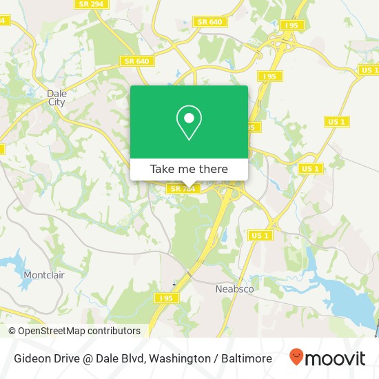Gideon Drive @ Dale Blvd map