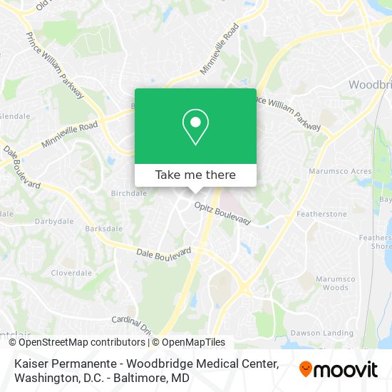 Mapa de Kaiser Permanente - Woodbridge Medical Center