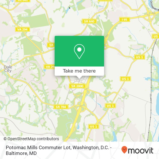 Potomac Mills Commuter Lot map