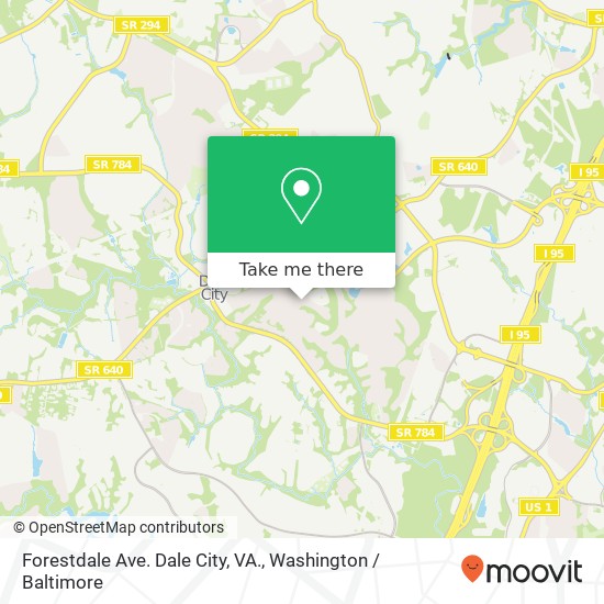 Mapa de Forestdale Ave. Dale City, VA.