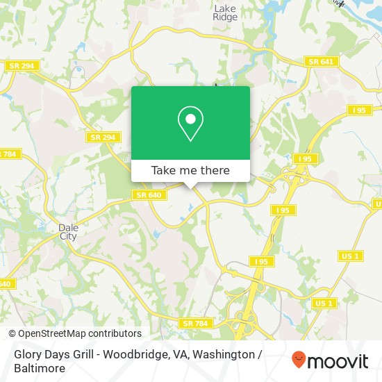 Glory Days Grill - Woodbridge, VA map