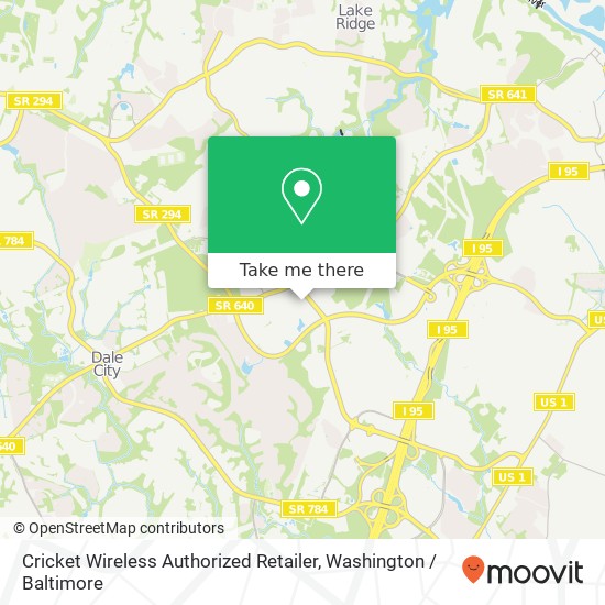 Mapa de Cricket Wireless Authorized Retailer