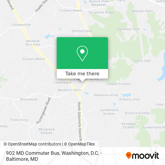 902 MD Commuter Bus map