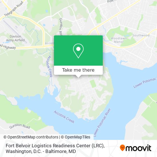 Fort Belvoir Logistics Readiness Center (LRC) map