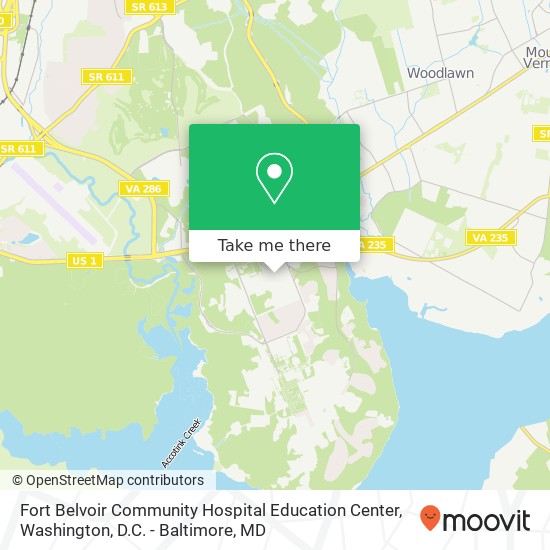 Mapa de Fort Belvoir Community Hospital Education Center