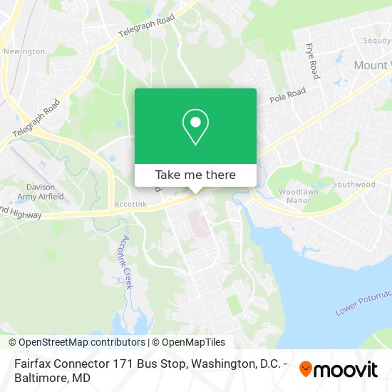 Fairfax Connector 171 Bus Stop map