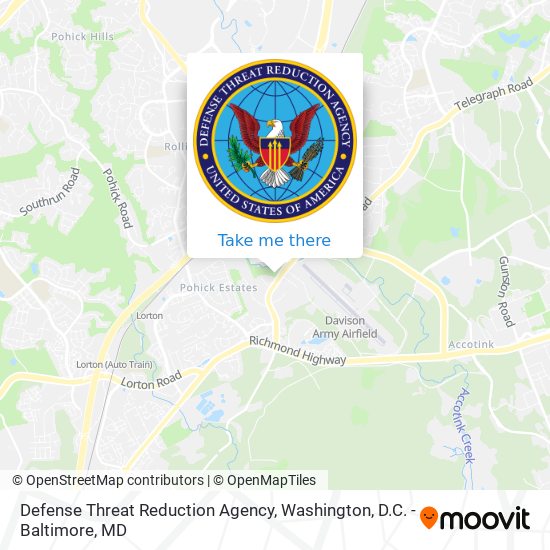 Mapa de Defense Threat Reduction Agency